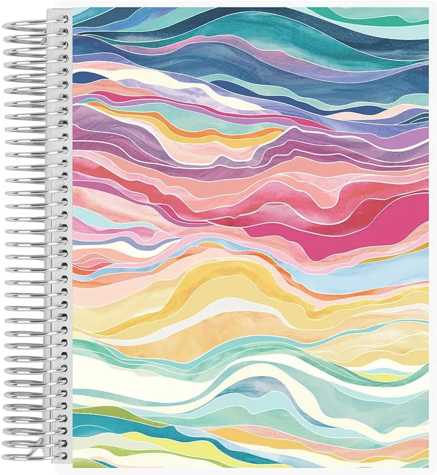 Durable Writing Notebook - 7x9 In, 80lb Paper, Colorful Layers, Productivity Layout, Platinum Coil Binding, College Ruled, Ideal for Note Taking & Task Lists
