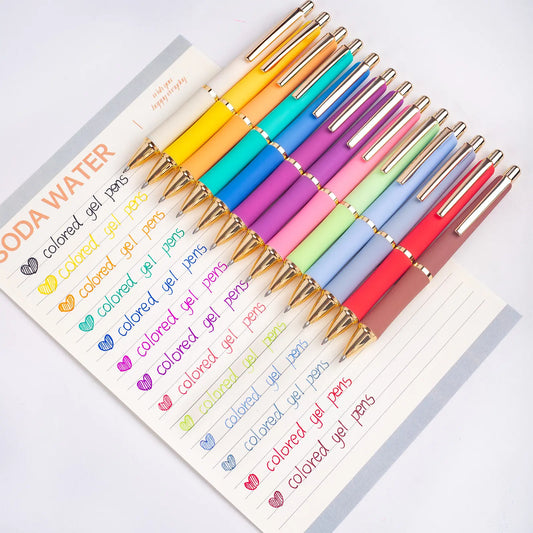SASPOO Gel Pens, Assorted Colors, 0.7mm Medium Point, Comfortable Grip,Bloom&Gild Series, 16 Count with 24 Refills, Smooth Writing Colorful Gel Pens Multicolor Pens,back to school,back to school haul