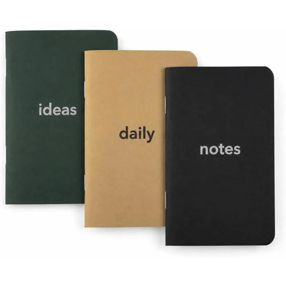 Pocket Notebooks 3 Pack  Pages Mini Notebooks 3.5x5.5 48 Pages | Notes • Daily • Ideas — Ruled, Blank & Dot Grid Pages • 100 GSM Paper • Three Notebooks, Three Purposes
