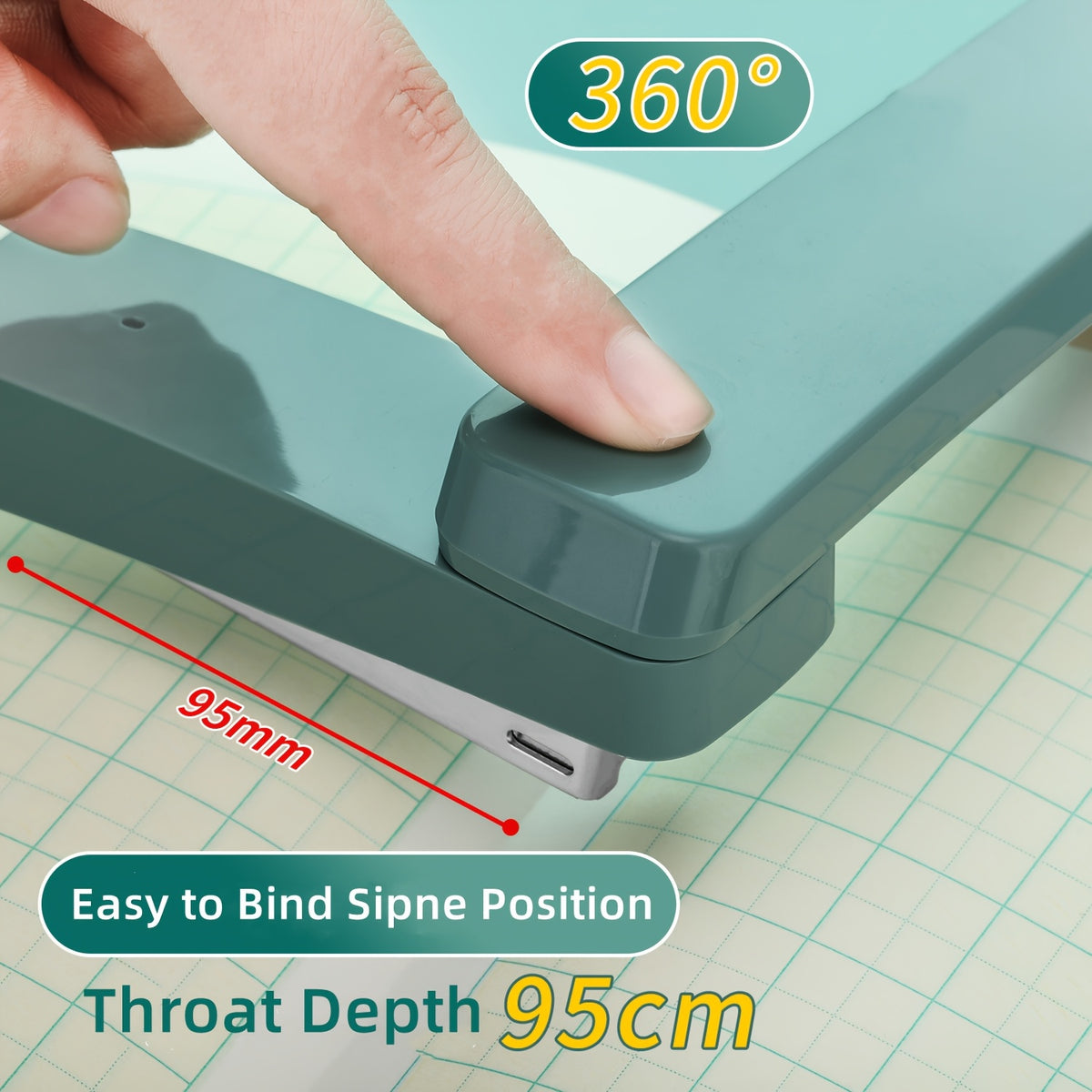 Deli Durable Swivel Stapler - Manual Office Paper Binding Tool Use 24/6 Staples
