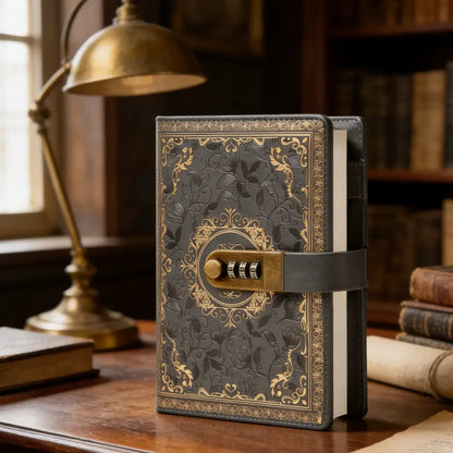 1PC Retro Password Book With Lock, Creative Manual Ledger Student Notebook Diary, Stationery Notebook, PU Leather 224 Page Notebook, Creative Ledger, Business Office Stationery, Ledger Password Book, Student Notebook, Christmas Gift