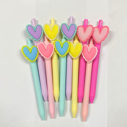 [Gel Pen Heart-Shaped Pens] 5/10pcs Gel Pen Heart-Shaped Pens, Black Ink 0.5Mm, Suitable for Weddings, Parties, Office Stationery, Coworker Teacher Birthday Gifts, Random Styles