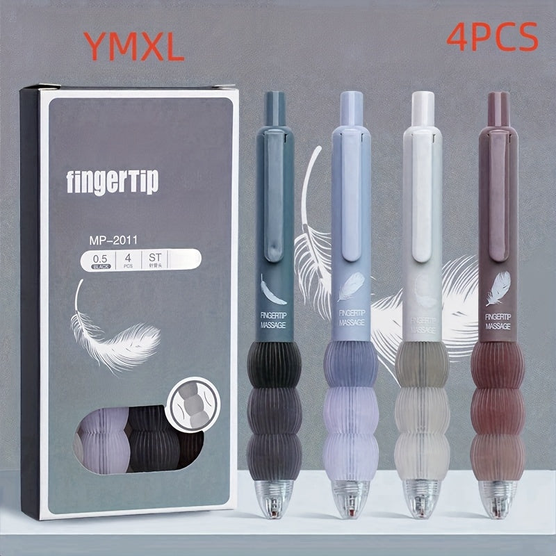Popular Choice] 4/20pcs Gel Pen Per Box Decompression Soft Grip Push-Type Neutral Pen, Super Soft Grip, Comfortable Grip, 0.5Mm Black Ink, Plastic Material, Retractable, Quick-Drying, Suitable for School And Office Supplies Stationery Gifts