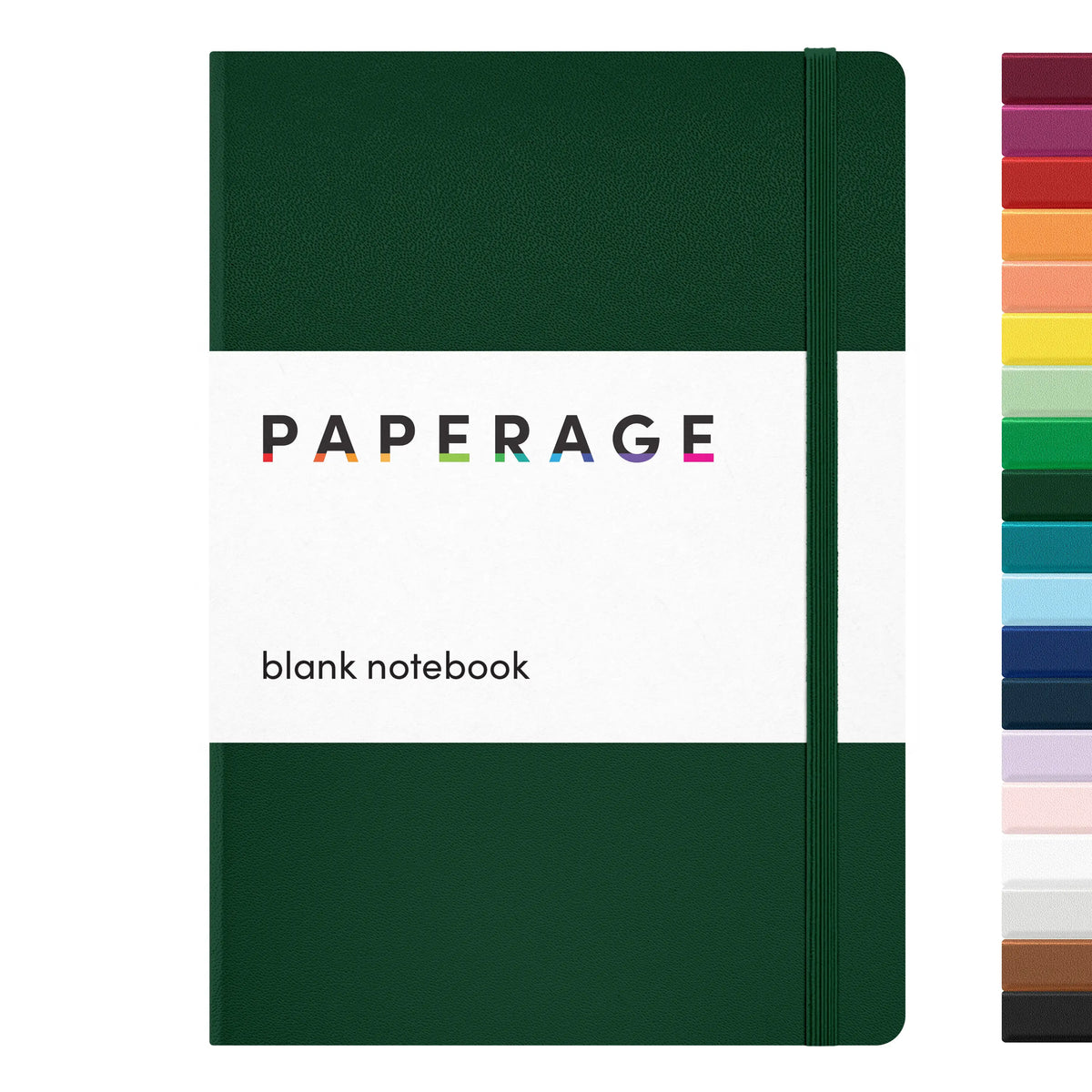 PAPERAGE Blank Hard Cover Notebook - 5.6"x8", 100 GSM Thick Paper, Leather Cover, Elastic Band, Dotted Junk Journal Supplies, Junk Journal Aesthetic Sketchbook (Office Stationery)