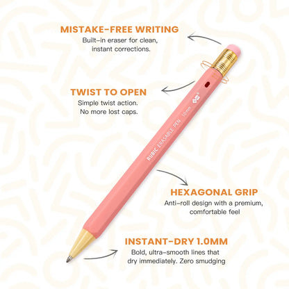 iiGEN x Creative Lettering RUBIC Erasable Gel Pen - 1.0mm Bold Point, Quick-Dry Ink, 12/24 Colors, Back to School College Supplies, Office Accessories, Journaling & Office Use