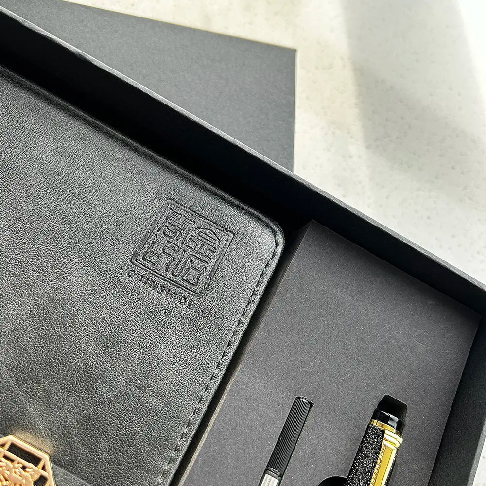 Chinsikol Chinese-Style Hardcover Business Notebook Journal Gift Set, Aesthetic Notebook, Orchid Embossed Springtime Design, Ideal for Notes and Meetings #GLOBAL PICKS