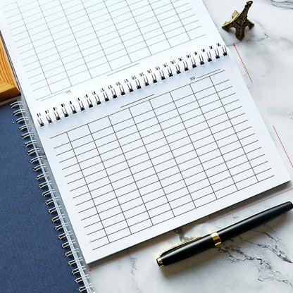 A5 Spiral Adhesive Binding Coil - Universal Meter Notebook - Suitable for Planning Time Expenditures - Tracking Inventory Management - Student Supplies Grid Notebook - Multifunctional Coil Notebook - Durable Cover