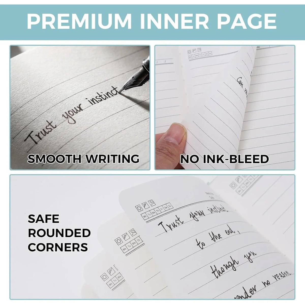 3 Pack Pocket Notebook Journals, A6 Hardcover Notepads, Pen Holder | College Ruled Pages, 5.7 x 3.7 In, Blue  Green, for Women, Office, School, Work, Travel, Bags, Notes, Lists, Meetings