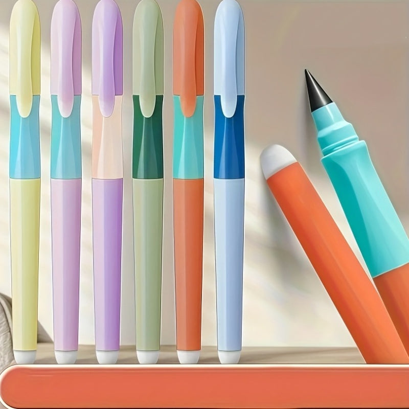 10pcs/Set (1pc Pencil And 6pcs Lead And 3pcs Erasers), Durable Non-Sharpening Pencil, Built-In Eraser - Visually Appealing, Ideal for Drawing And Writing, Back-To-School Supplies