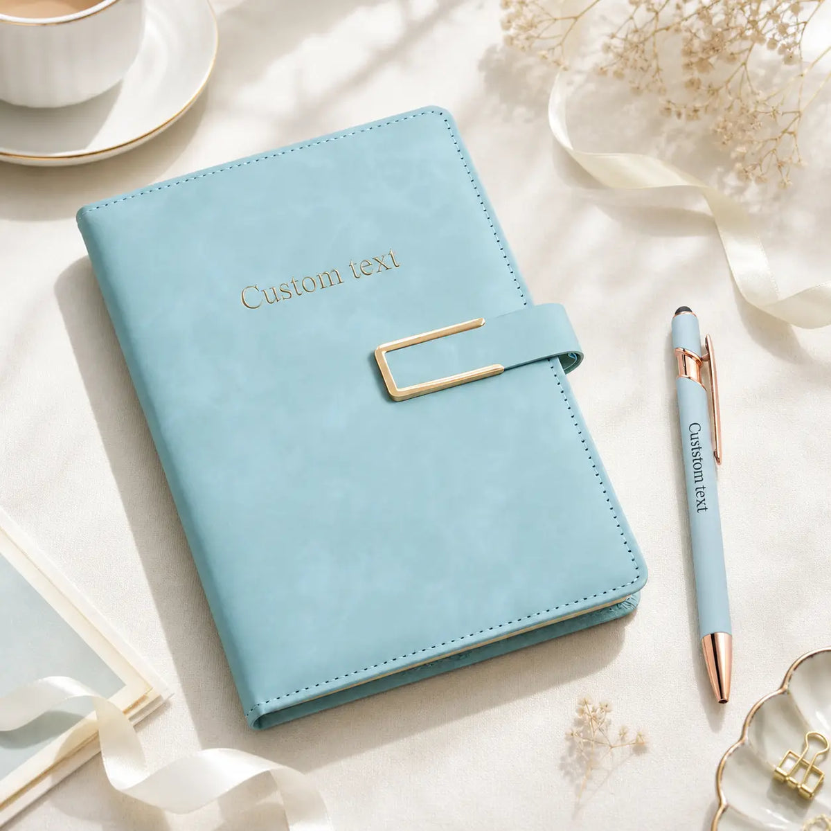 Personalized A5 Journal Notebook 2-Piece Set - Portable Note Taking Tool, Office Stationery, Back to School Haul Supplies with Notebook & Pen, Ideal for Students, Gifting Option