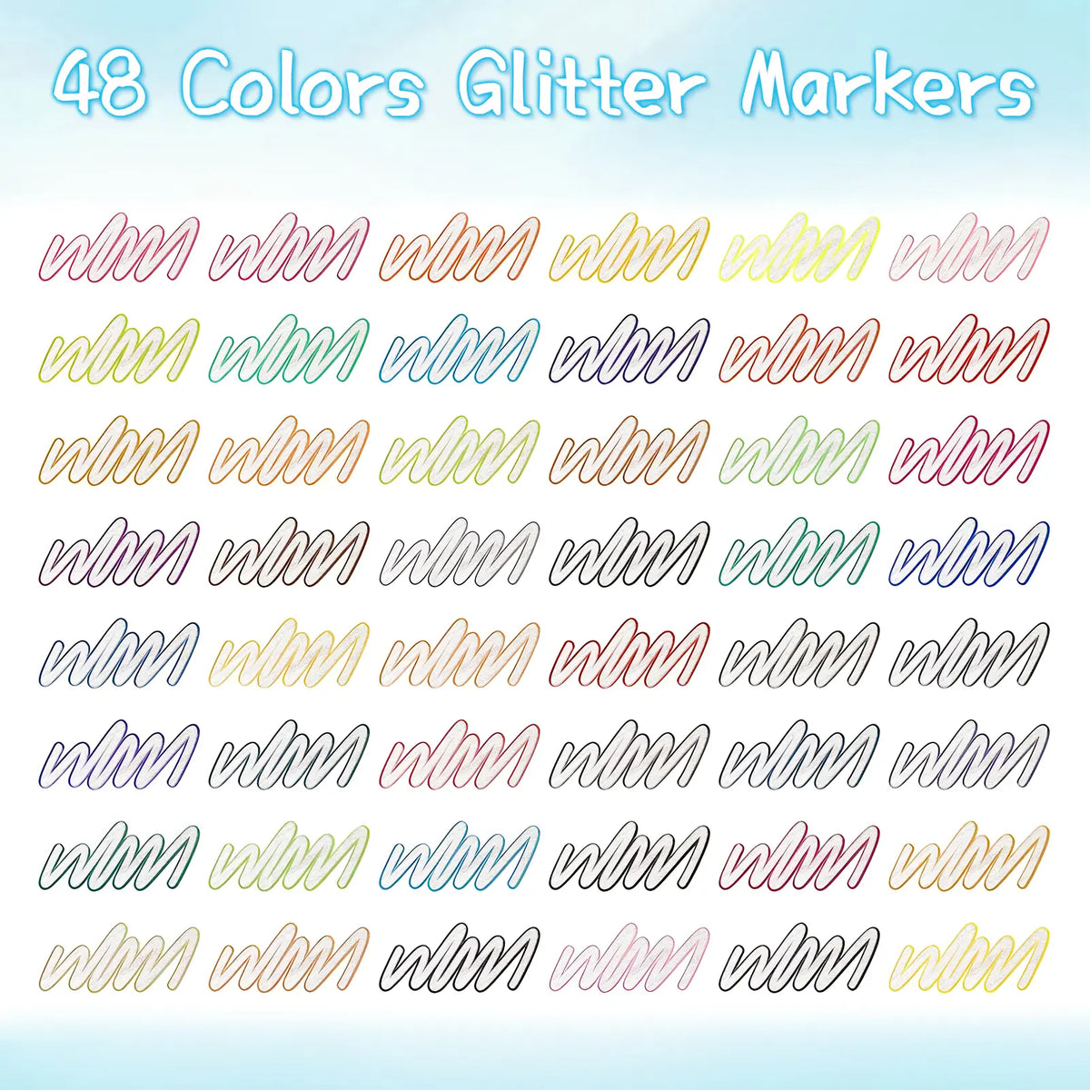 Glitterus Glitter Outline Shimmer Markers & Metallic Gel Pens - Fine Rollerball Tip, Cute Floral Patterns, Shimmering Bright Bold Office Art Supplies, Easy to Use, Back to School Shopping, TikTok Shop Back to School, Teenage Girls Sohochic Gifts