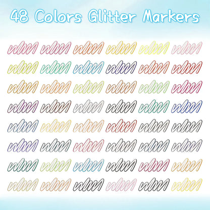 Glitterus Glitter Outline Shimmer Markers & Metallic Gel Pens - Fine Rollerball Tip, Cute Floral Patterns, Shimmering Bright Bold Office Art Supplies, Easy to Use, Back to School Shopping, TikTok Shop Back to School, Teenage Girls Sohochic Gifts