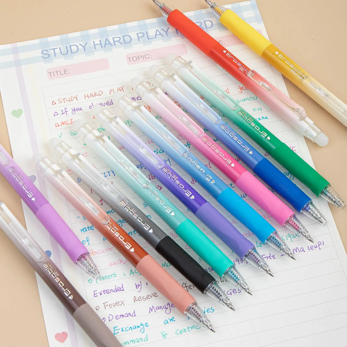 36 Color Erasable Gel Pens Set, Click Ballpoint Pens for Drawing, 0.7mm Fine Point, Perfect Back to School Supplies for Kids and Students, Quick Dry Pens