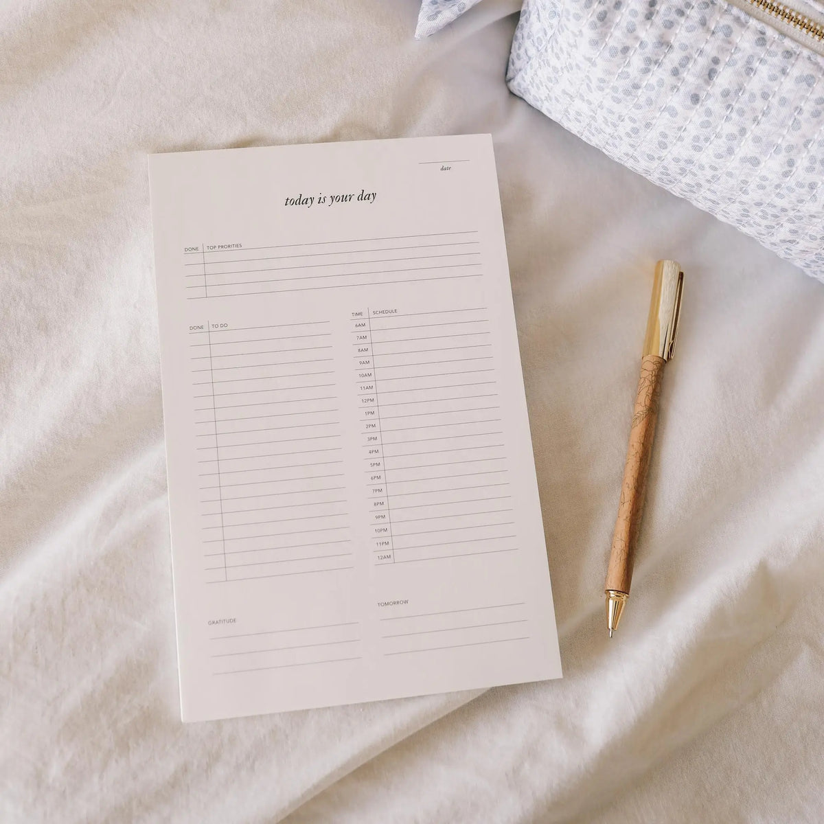 Daily Notepad | Today is Your Day Notepad, Daily Planner Notepad undated notebook