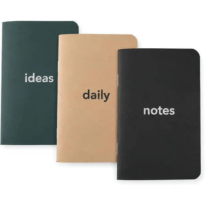 Pocket Notebooks 3 Pack  Pages Mini Notebooks 3.5x5.5 48 Pages | Notes • Daily • Ideas — Ruled, Blank & Dot Grid Pages • 100 GSM Paper • Three Notebooks, Three Purposes