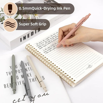 Cute Spiral Notebook Set For Women, Bible Journal Set, 3 Pack A5 Spiral Notebook + 5 PCS Gel Pens + 600 Sticky Notes + Gift Box, Aesthetic Gift Set for Work Students School Office Supplies,back to school,back to school haul