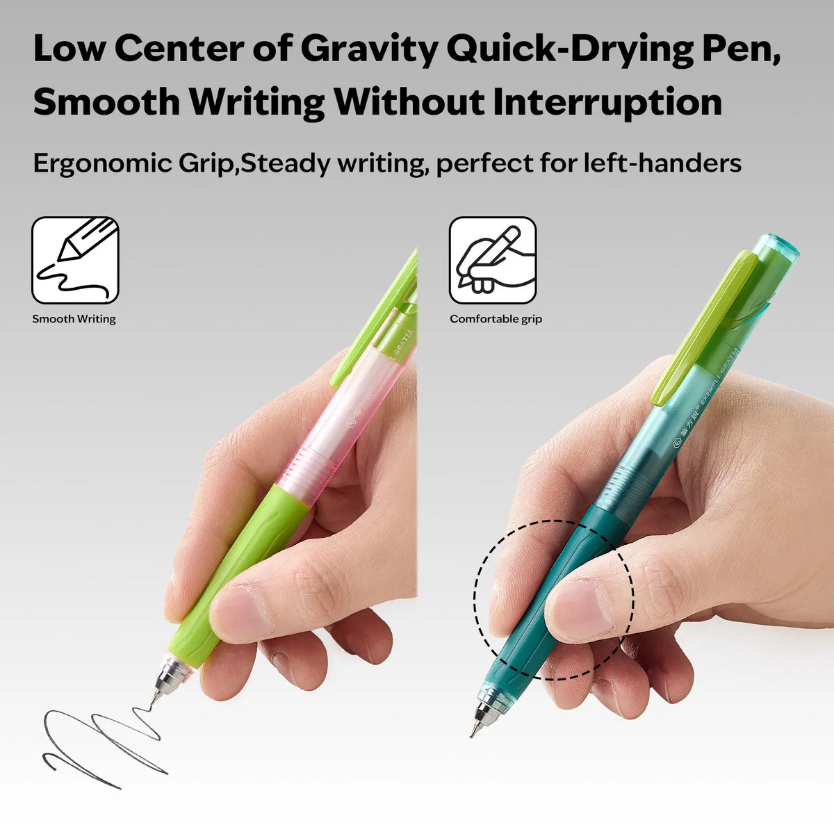 EpenGo Low-Center Gravity Gel Pens, 8-Pack, 0.7mm Medium-Fine Tip, Quick-Dry Ink, Smooth Writing, College Student Pen, Office Stationery for Journaling & Notes