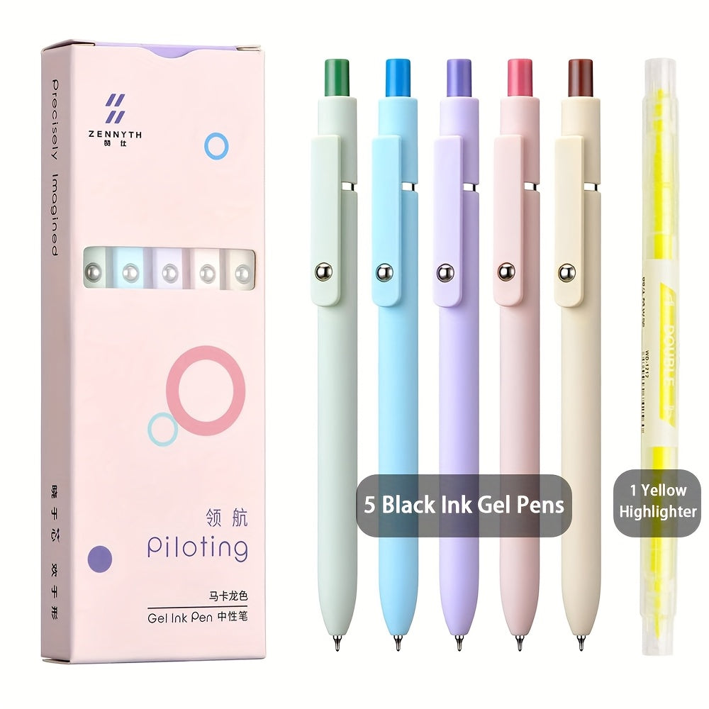 Aurora Gradient Retractable Gel Pens for Writing, 0.5mm Black Ink Quick Dry Gel Pens, Luxury Business Office Gift, Back to School, Valentine's Day Wedding Party Gift Stationery Supplies