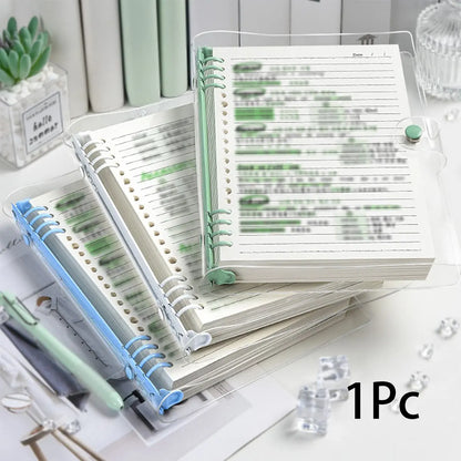 60 Sheets, Refillable Paper, Transparent Loose Leaf Notebook Refillable Binder A5 B5 Clear Cover Capacity Smooth Writing Pages Easy Organize Study Notes Planner, Fill Blank Journal, School Office Supplies Diary Spiral Notebook