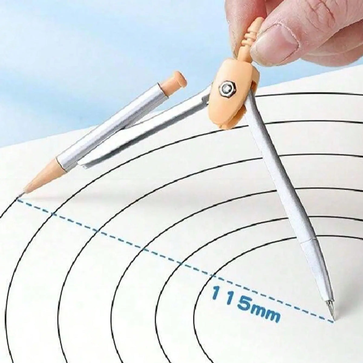 Set of Ruler and Compasses with Measuring Tool, Measuring Instrument, Ideal for Teaching, Elementary School and Student Gifts, Geometry Tools Set, Drawing Supplies, Multifunctional Stationery