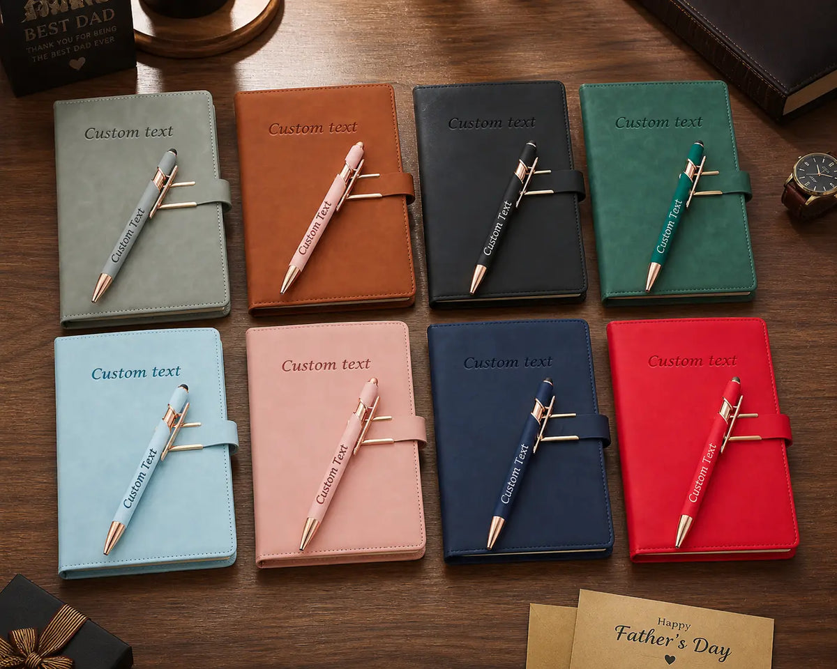 Personalized A5 Journal Notebook 2-Piece Set - Portable Note Taking Tool, Office Stationery, Back to School Haul Supplies with Notebook & Pen, Ideal for Students, Gifting Option