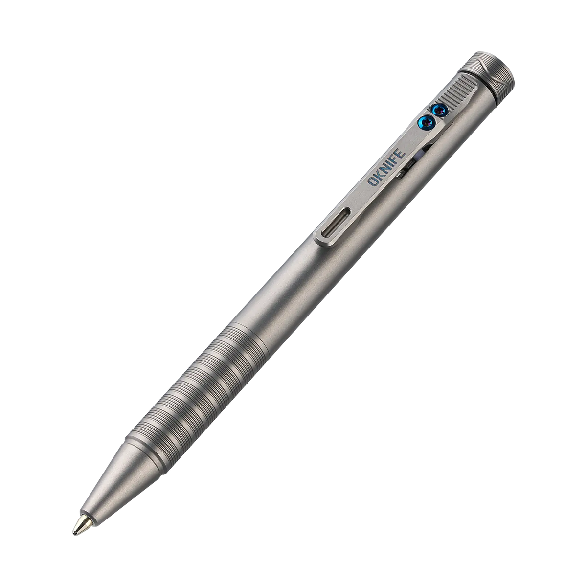 OKNIFE B1 Ti Titanium Unique Pen - Ingenious Clip-Action Mechanism, Lightweight Minimalist EDC Items, Smooth Writing Pen for Adults, Office Working Tasks, Father's Day Gifts with 2 Refills toolupgrade