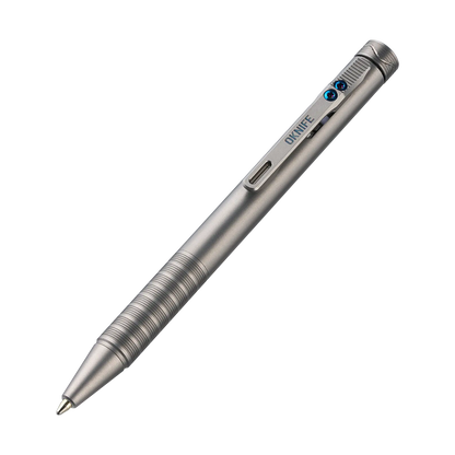OKNIFE B1 Ti Titanium Unique Pen - Ingenious Clip-Action Mechanism, Lightweight Minimalist EDC Items, Smooth Writing Pen for Adults, Office Working Tasks, Father's Day Gifts with 2 Refills toolupgrade