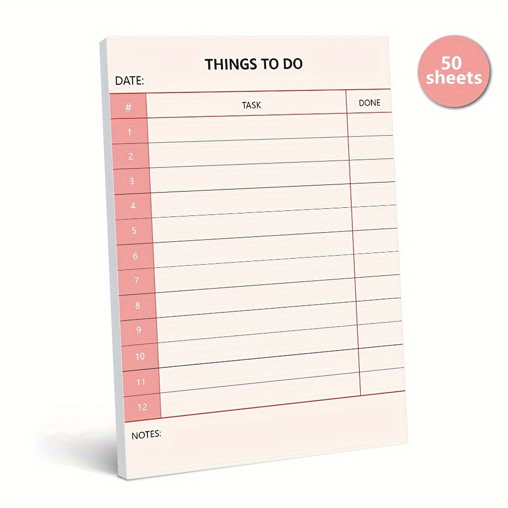[To-Do List Notepad] 1pc/4 Styles,50 Sheet to-Do List Notepad - Daily Planner Notebook, 5.5x3.9inch,Tear-Off Notepad, Portable, for Office, Office Gift, Task List Organiser, Stationery, Office Stationery, Memo, Planner