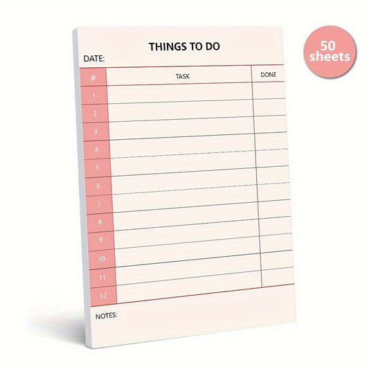 [To-Do List Notepad] 1pc/4 Styles,50 Sheet to-Do List Notepad - Daily Planner Notebook, 5.5x3.9inch,Tear-Off Notepad, Portable, for Office, Office Gift, Task List Organiser, Stationery, Office Stationery, Memo, Planner