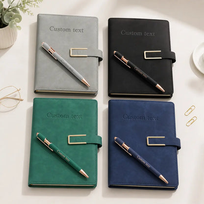 Personalized A5 Journal Notebook 2-Piece Set - Portable Note Taking Tool, Office Stationery, Back to School Haul Supplies with Notebook & Pen, Ideal for Students, Gifting Option