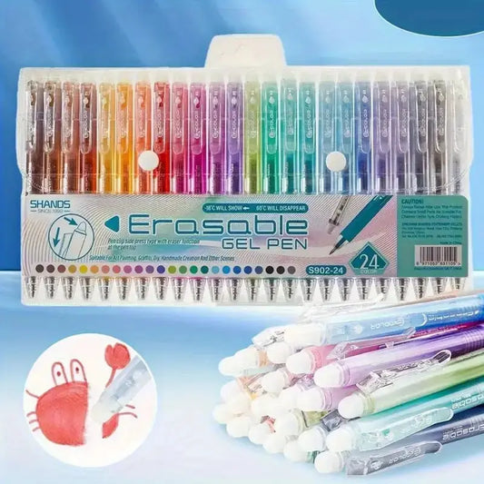 12/24/36 Pack Lavish Erasable Gel Pens, Retractable Fine Point Clicker Pens in Assorted Colors, Smooth Writing and Easy to Use for Students, Teachers and Artists, Drawing Writing Planner and Crossword Puzzles,magical pen,gift,Colorful Crafts