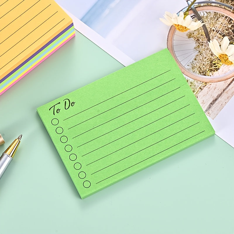 1/9 Book to Do Lined Sticky Notes Self-Stick Note Pads with Line Adhesive Memo Sticky Notes Notepad