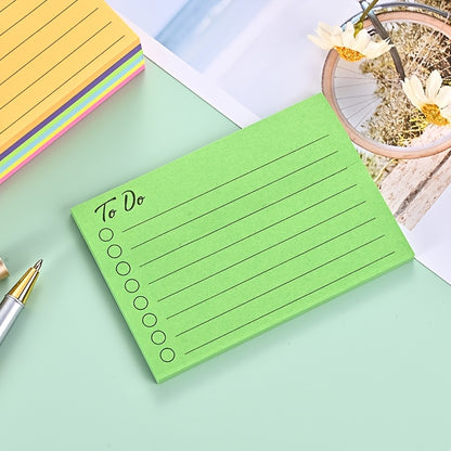 1/9 Book to Do Lined Sticky Notes Self-Stick Note Pads with Line Adhesive Memo Sticky Notes Notepad