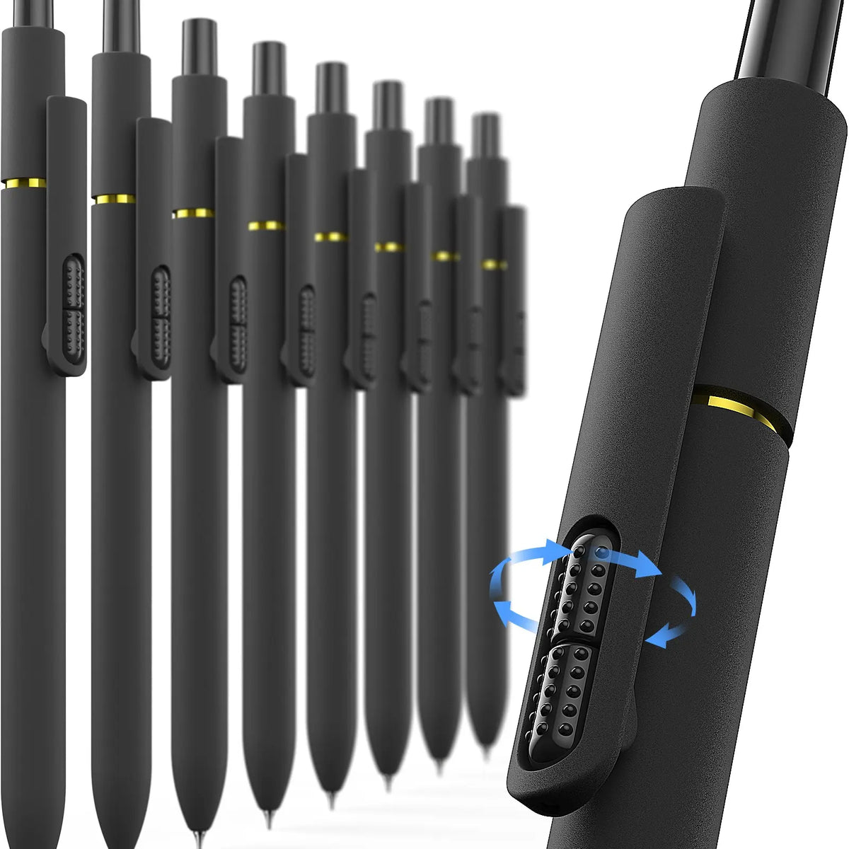 Hiacry 8 Pcs Gel Pens - 0.7mm Fine Point Smooth Writing Black Ink, Quick-Dry Long Lasting Fidge Pens, School & Office Supplies for Men Women tiktokshopbacktoschool,back to school,back to school haul