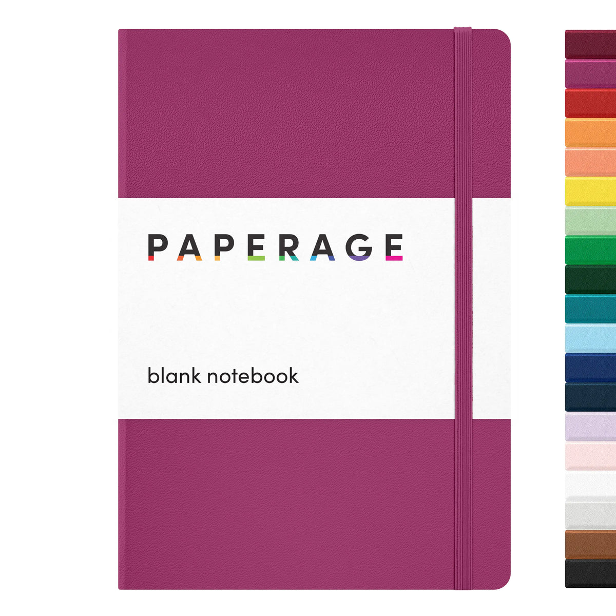 PAPERAGE Blank Hard Cover Notebook - 5.6"x8", 100 GSM Thick Paper, Leather Cover, Elastic Band, Dotted Junk Journal Supplies, Junk Journal Aesthetic Sketchbook (Office Stationery)