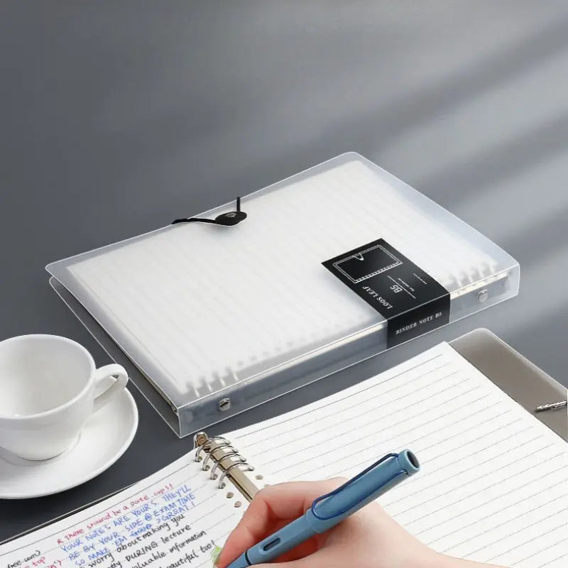 A5/b5 Loose-Leaf Notebook with Removable Metal Clip, 60 Pages of Ruled Paper, One-Button Design for Easy Refills, Refillable, Ideal for Office, Meetings, Study, Notebook for work