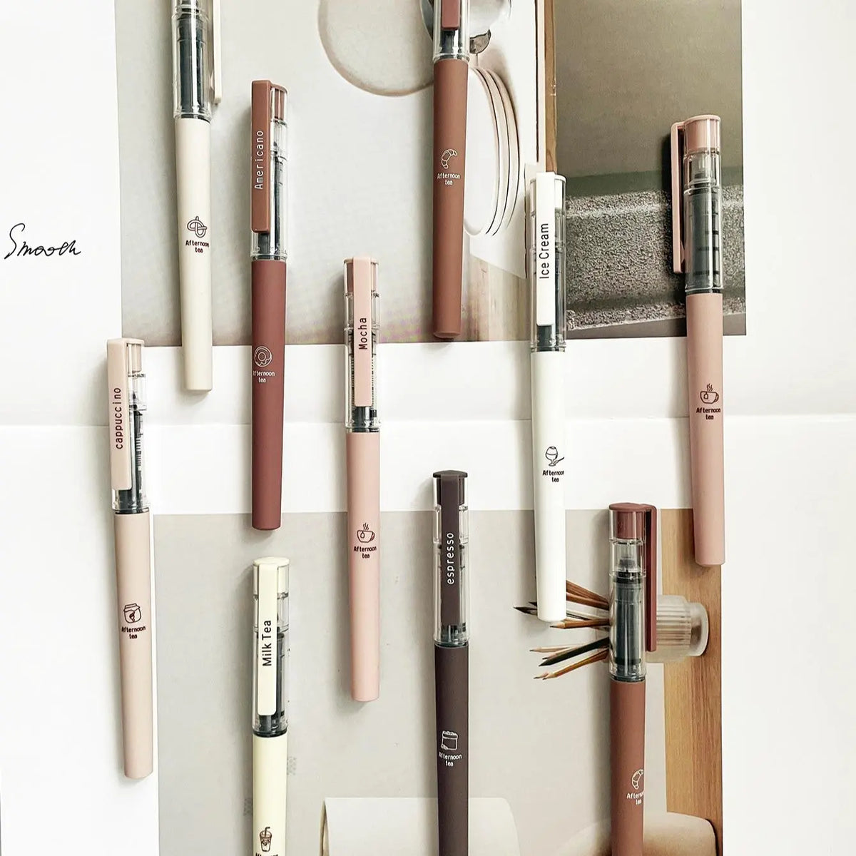 Coffee Theme Liquid Quick-drying Ink Gel Pen, No Smear Soft Touch Pen for Note Taking Drawing School Office Stationery Supplies, College Student Pen, Aesthetic Pens, Writing Pen, Creative Stationery
