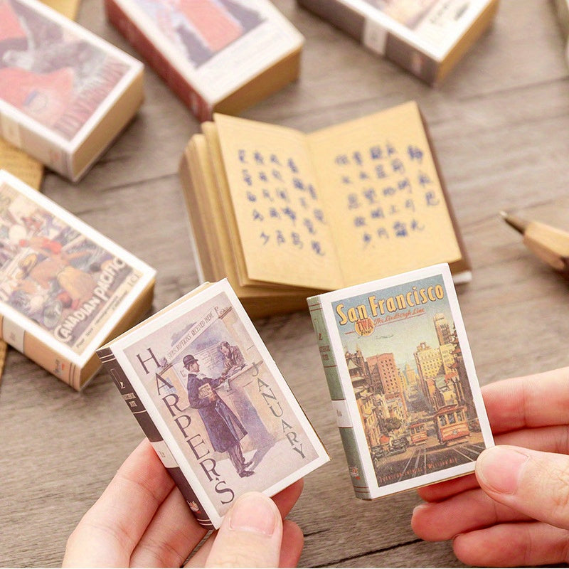 Originality Retro Small Notebook Mini Die Cast Notebook Tearable Portable Vintage Memo Note