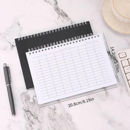 A5 Spiral Adhesive Binding Coil - Universal Meter Notebook - Suitable for Planning Time Expenditures - Tracking Inventory Management - Student Supplies Grid Notebook - Multifunctional Coil Notebook - Durable Cover