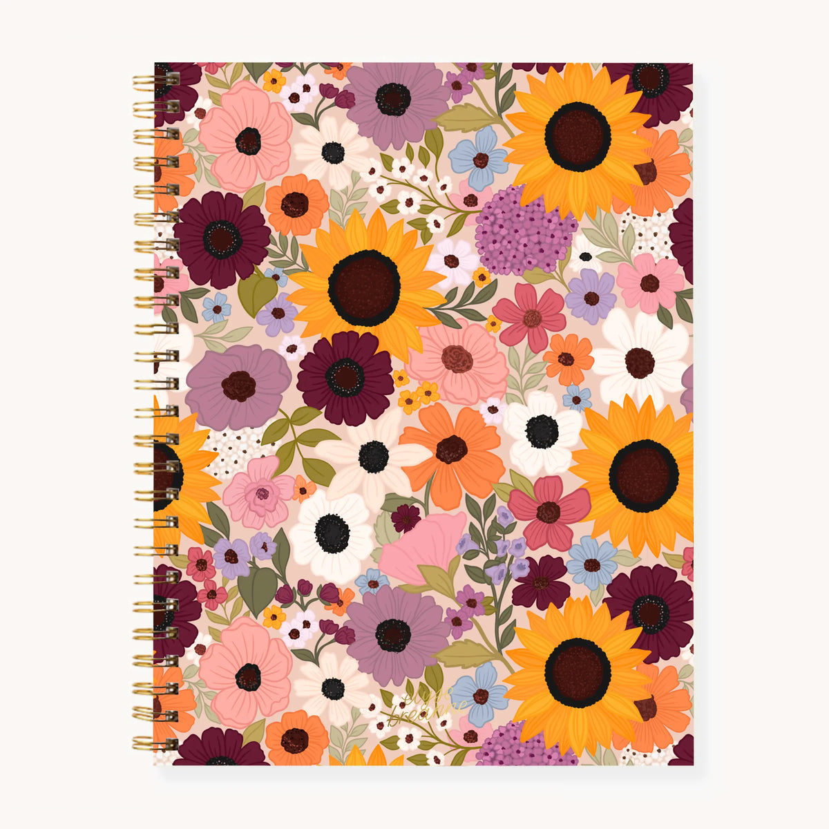 Elyse Breanne Design Spiral Bound Lined Journal - Softcover Writing Notebook, 120 College Ruled Pages, 8.5x11in Soft Touch Cover, Gold Hardware, Recycled Paper, College Office Supplies