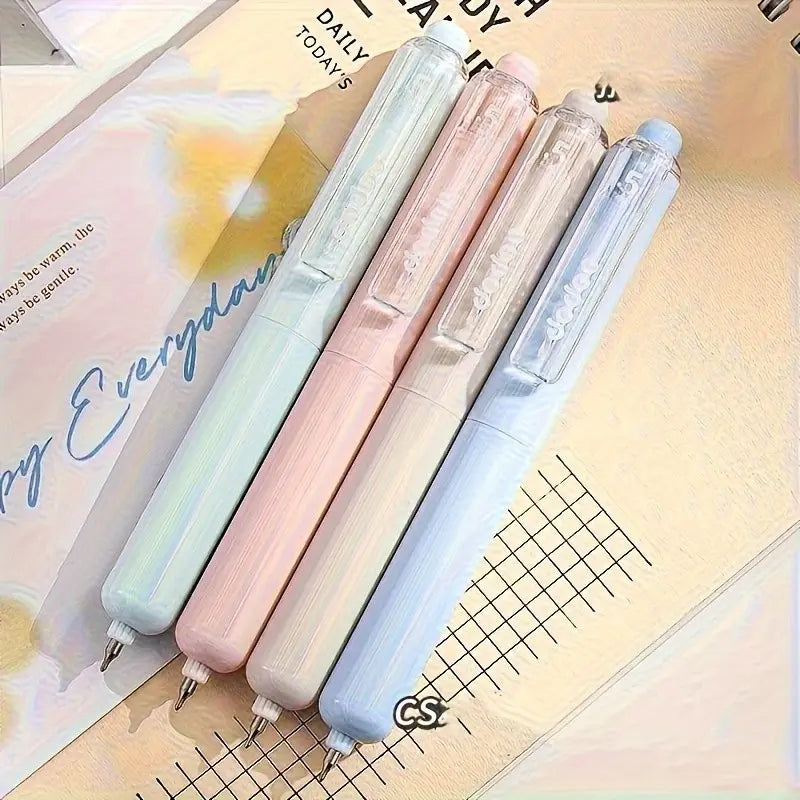 4 Pcs Portable Retractable Gel Pens, Cool Pens, Drop-Resistant Quick-Drying, Business Signature Pens for Students & Office Workers, Aesthetic Candy Color Series