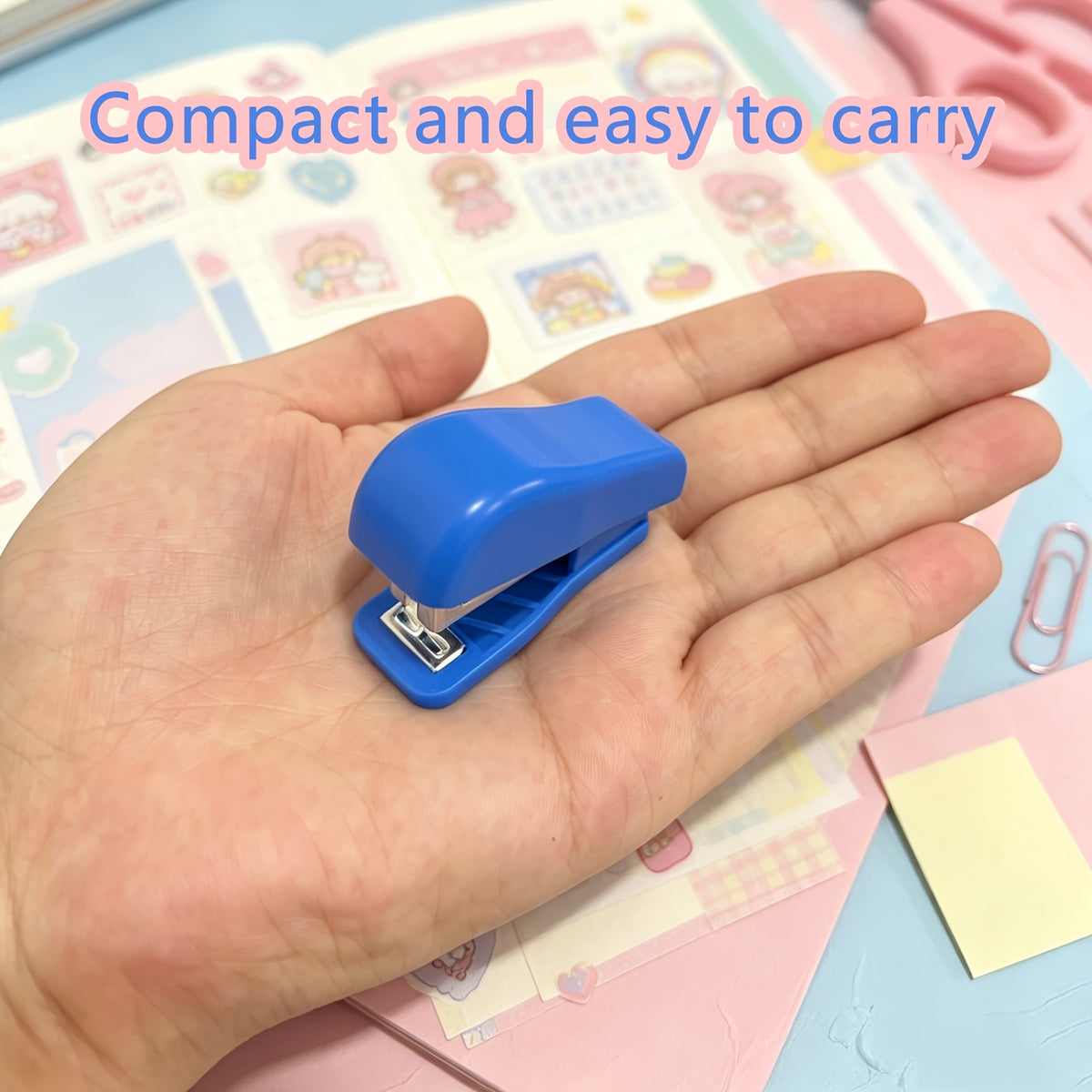 [2pcs Cartoon Mini Stapler Set] 2pcs Cartoon Mini Stapler Set, Portable Mini Stapler Set, Small Office Stapler