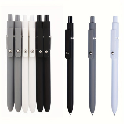 Black, White, and Gray Quick-Drying Fine Point Retractable, Stylish 0.5mm Smooth Writing Pens, Cute Pens for School, Office, Home, Diary, and Gifts, Random Colors