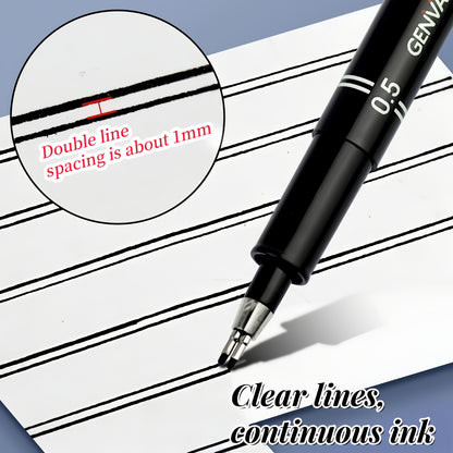 Introducing The New Double-Line Gel Pen in Sizes 0.1Mm, 0.3Mm, And 0.5Mm, an Essential Tool for Architectural Design Exams, Sketching, And Artistic Painting, Drawing Pen For Artist, Drawing Pen For Pencil, Drawing Pen For Art, Art Pen, School Supplies, Sc