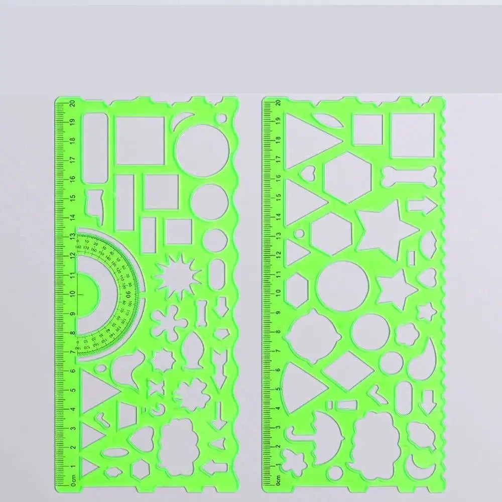 Multi Shaped Plastic Ruler Painting Drawing Template Oval Geometric Template Curve Pattern Ruler Stationery Office Supplies