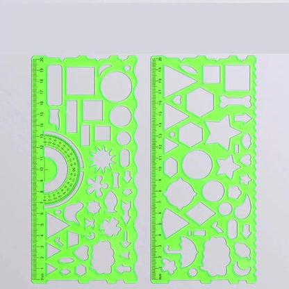 Multi Shaped Plastic Ruler Painting Drawing Template Oval Geometric Template Curve Pattern Ruler Stationery Office Supplies