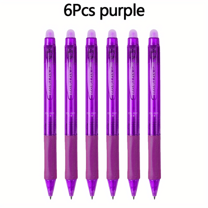 Fine Writing Instruments • 6 Plastic Erasable Pens • 0.5Mm Pointed Needle • Plastic Grip Design for Improved Grip Comfort • 6 Colours to Choose From • Easy to Erase Water Pen for Drawing Writing • Student Stationery • Back to School Supplies