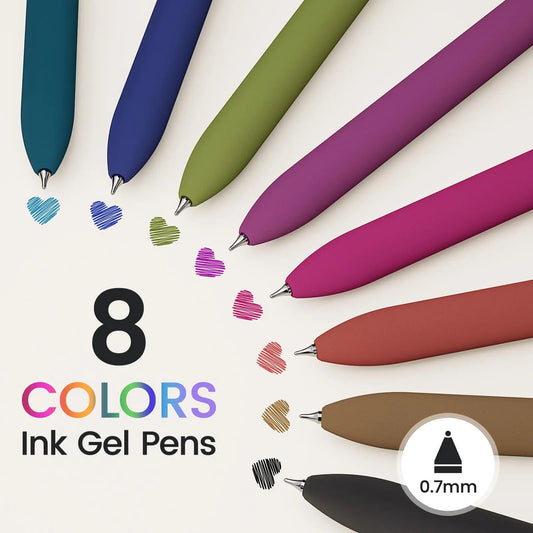 Colorful Gel Pens - 8 Pcs Colored Ink Pens Coloring | 0.7MM Smooth Writing Medium Point - Quick Drying Retractable Colored Pen for Journaling Note Taking TiktokShopSpringGlowUp  BackToSchool SohoChic