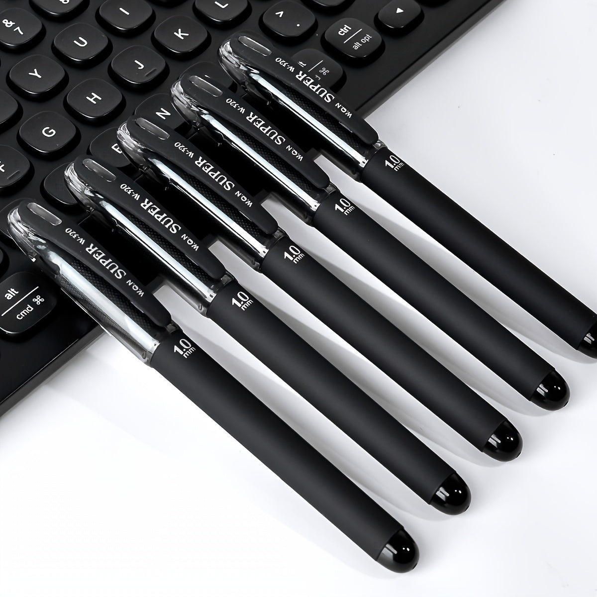 WQN 1/4pcs Black 1.0mm Frosted Gel Pen Large Capacity Refill Smooth Writing Thick Pen Shaft Ideal Hand Grip Signature Pen Practice Writing Pen Back to School Season