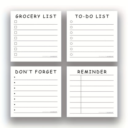 Time Management Sticky Notes Planner Notepad: 1pc/4pcs, 50 Sheets Each, Office Desk Accessories – For School, Home, and Work, Ideal Gift for Teachers, Women, and Colleagues